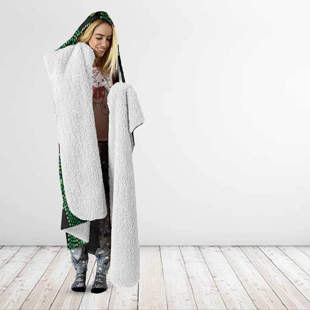 Green Kangaroo Ribbon Aboriginal Personalised Hooded Blanket Depression Awareness