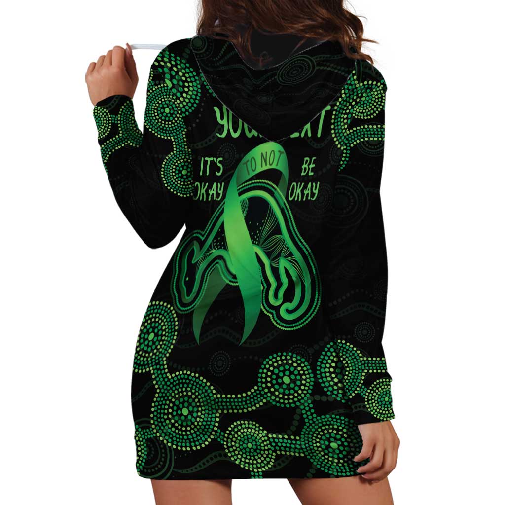 Green Kangaroo Ribbon Aboriginal Personalised Hoodie Dress Depression Awareness