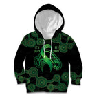 Green Kangaroo Ribbon Aboriginal Personalised Kid Hoodie Depression Awareness