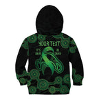 Green Kangaroo Ribbon Aboriginal Personalised Kid Hoodie Depression Awareness