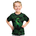Green Kangaroo Ribbon Aboriginal Personalised Kid T Shirt Depression Awareness