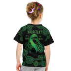 Green Kangaroo Ribbon Aboriginal Personalised Kid T Shirt Depression Awareness