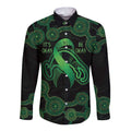 Green Kangaroo Ribbon Aboriginal Personalised Long Sleeve Button Shirt Depression Awareness