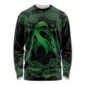 Green Kangaroo Ribbon Aboriginal Personalised Long Sleeve Shirt Depression Awareness