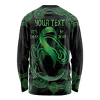Green Kangaroo Ribbon Aboriginal Personalised Long Sleeve Shirt Depression Awareness