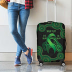 Green Kangaroo Ribbon Aboriginal Personalised Luggage Cover Depression Awareness