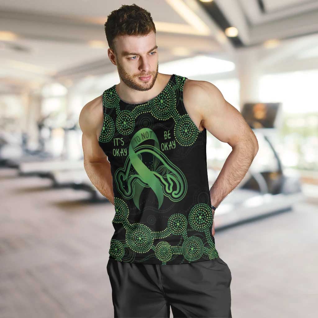Green Kangaroo Ribbon Aboriginal Personalised Men Tank Top Depression Awareness