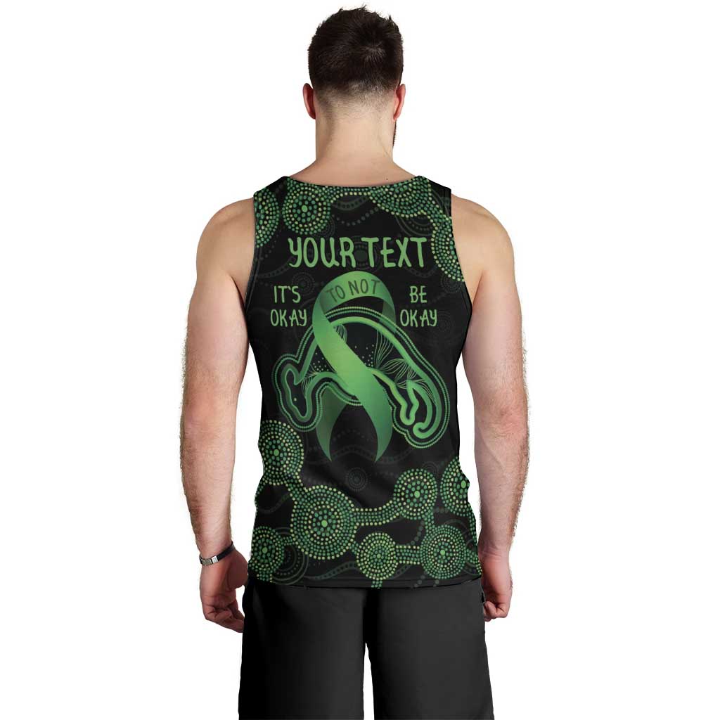 Green Kangaroo Ribbon Aboriginal Personalised Men Tank Top Depression Awareness