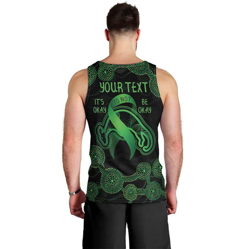 Green Kangaroo Ribbon Aboriginal Personalised Men Tank Top Depression Awareness