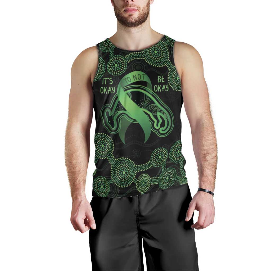 Green Kangaroo Ribbon Aboriginal Personalised Men Tank Top Depression Awareness