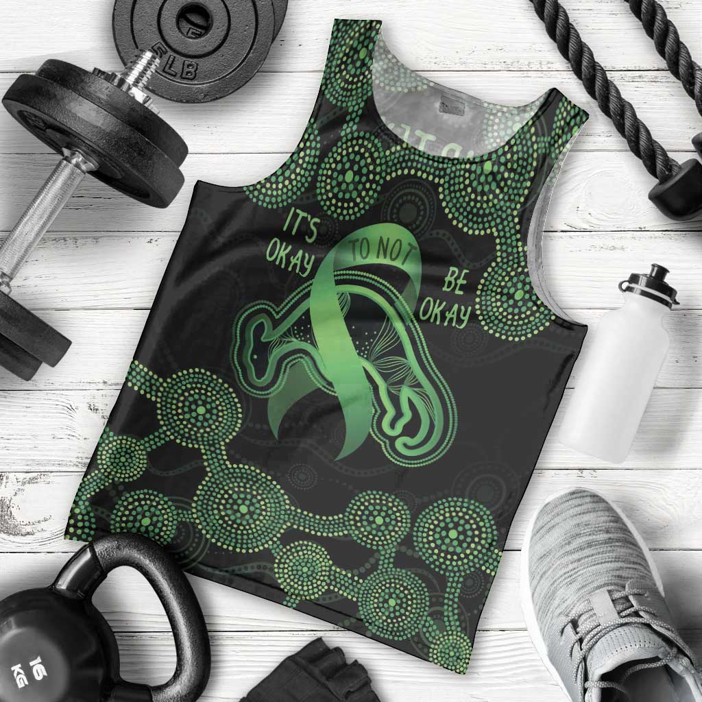Green Kangaroo Ribbon Aboriginal Personalised Men Tank Top Depression Awareness