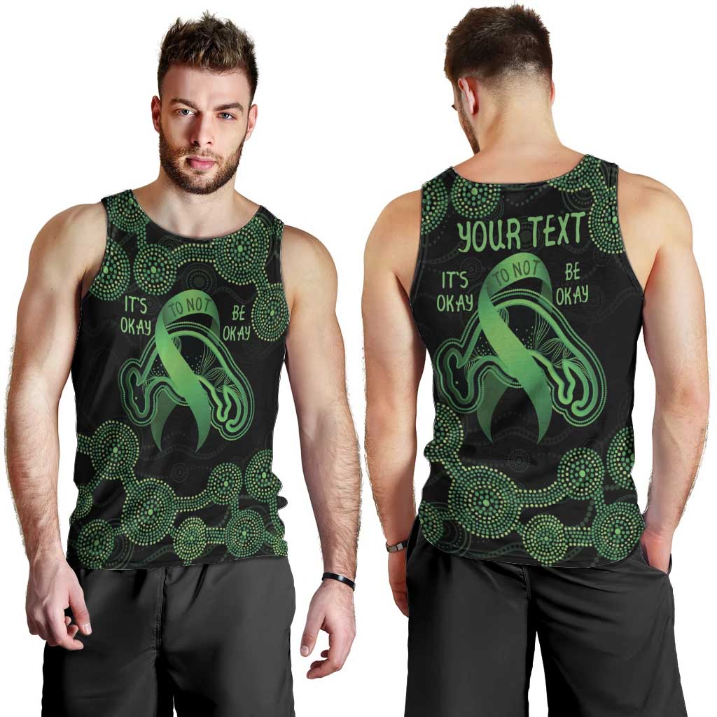 Green Kangaroo Ribbon Aboriginal Personalised Men Tank Top Depression Awareness