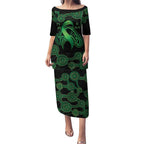 Green Kangaroo Ribbon Aboriginal Personalised Puletasi Depression Awareness