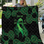 Green Kangaroo Ribbon Aboriginal Personalised Quilt Depression Awareness