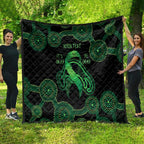 Green Kangaroo Ribbon Aboriginal Personalised Quilt Depression Awareness