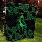 Green Kangaroo Ribbon Aboriginal Personalised Quilt Depression Awareness
