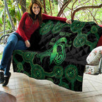 Green Kangaroo Ribbon Aboriginal Personalised Quilt Depression Awareness