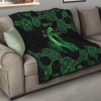 Green Kangaroo Ribbon Aboriginal Personalised Quilt Depression Awareness