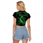 Green Kangaroo Ribbon Aboriginal Personalised Raglan Cropped T Shirt Depression Awareness