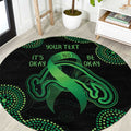 Green Kangaroo Ribbon Aboriginal Personalised Round Carpet Depression Awareness