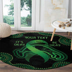 Green Kangaroo Ribbon Aboriginal Personalised Round Carpet Depression Awareness