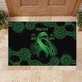 Green Kangaroo Ribbon Aboriginal Personalised Rubber Doormat Depression Awareness