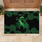 Green Kangaroo Ribbon Aboriginal Personalised Rubber Doormat Depression Awareness