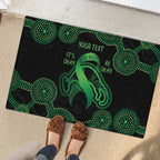 Green Kangaroo Ribbon Aboriginal Personalised Rubber Doormat Depression Awareness