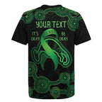 Green Kangaroo Ribbon Aboriginal Personalised Rugby Jersey Depression Awareness