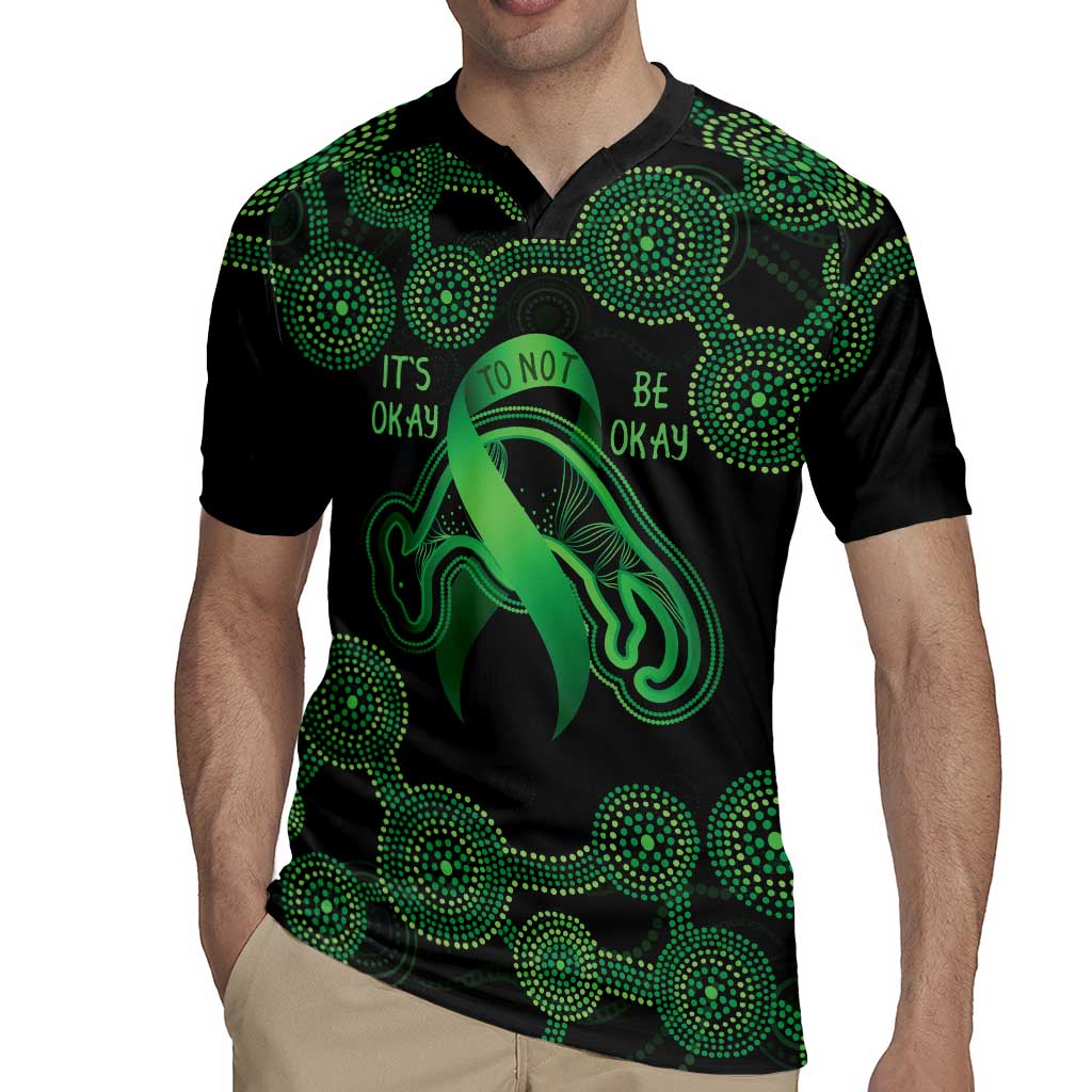 Green Kangaroo Ribbon Aboriginal Personalised Rugby Jersey Depression Awareness