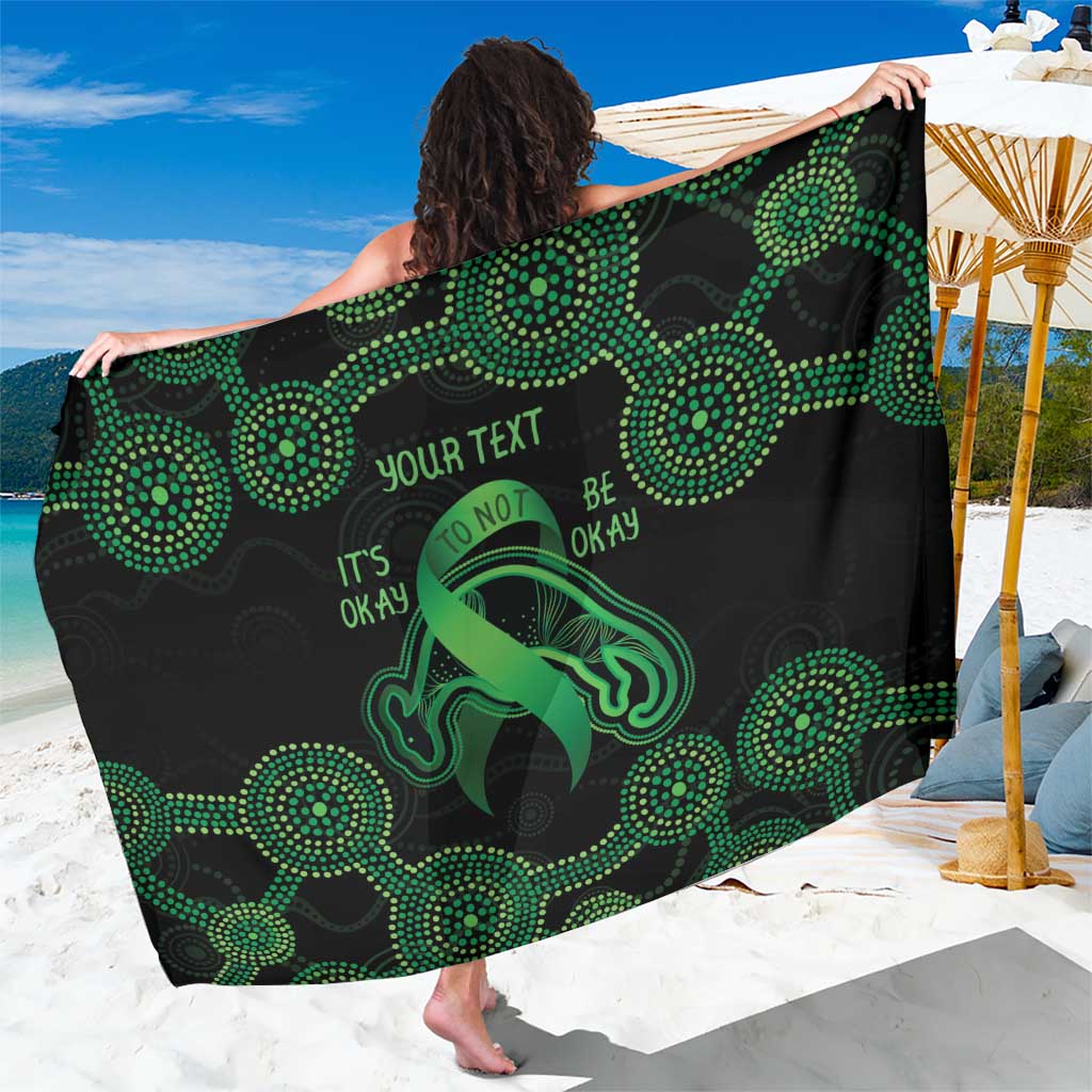 Green Kangaroo Ribbon Aboriginal Personalised Sarong Depression Awareness