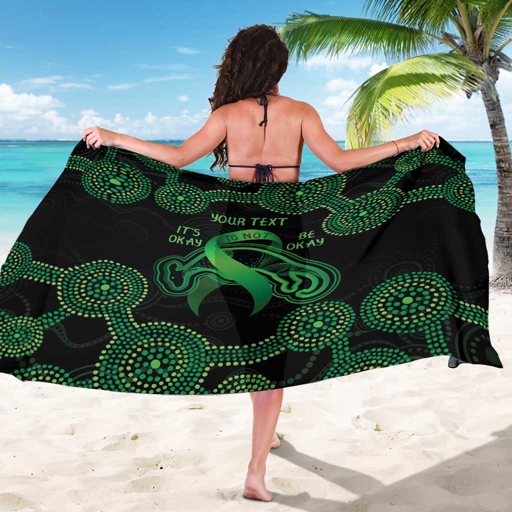 Green Kangaroo Ribbon Aboriginal Personalised Sarong Depression Awareness