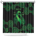 Green Kangaroo Ribbon Aboriginal Personalised Shower Curtain Depression Awareness
