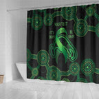 Green Kangaroo Ribbon Aboriginal Personalised Shower Curtain Depression Awareness