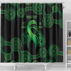 Green Kangaroo Ribbon Aboriginal Personalised Shower Curtain Depression Awareness