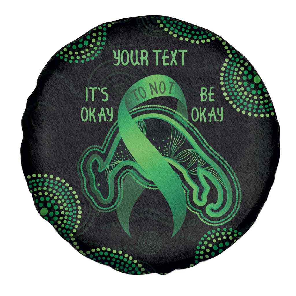 Green Kangaroo Ribbon Aboriginal Personalised Spare Tire Cover Depression Awareness