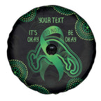 Green Kangaroo Ribbon Aboriginal Personalised Spare Tire Cover Depression Awareness