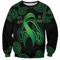 Green Kangaroo Ribbon Aboriginal Personalised Sweatshirt Depression Awareness