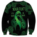 Green Kangaroo Ribbon Aboriginal Personalised Sweatshirt Depression Awareness