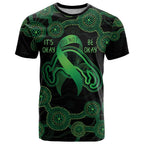 Green Kangaroo Ribbon Aboriginal Personalised T Shirt Depression Awareness