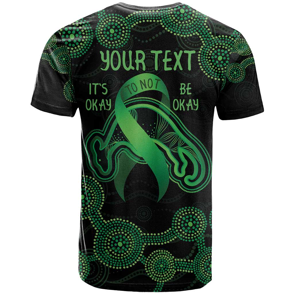 Green Kangaroo Ribbon Aboriginal Personalised T Shirt Depression Awareness