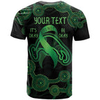 Green Kangaroo Ribbon Aboriginal Personalised T Shirt Depression Awareness