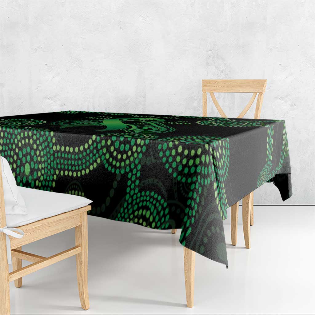 Green Kangaroo Ribbon Aboriginal Personalised Tablecloth Depression Awareness