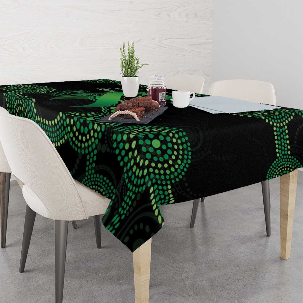 Green Kangaroo Ribbon Aboriginal Personalised Tablecloth Depression Awareness