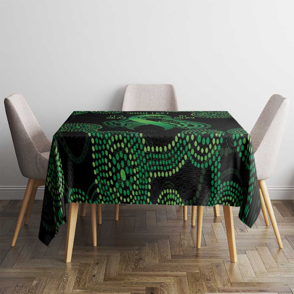 Green Kangaroo Ribbon Aboriginal Personalised Tablecloth Depression Awareness