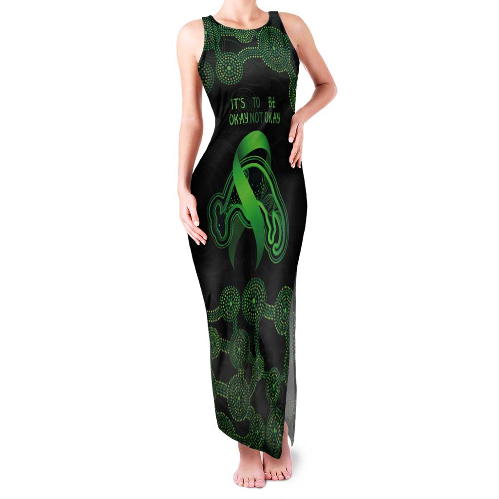 Green Kangaroo Ribbon Aboriginal Personalised Tank Maxi Dress Depression Awareness