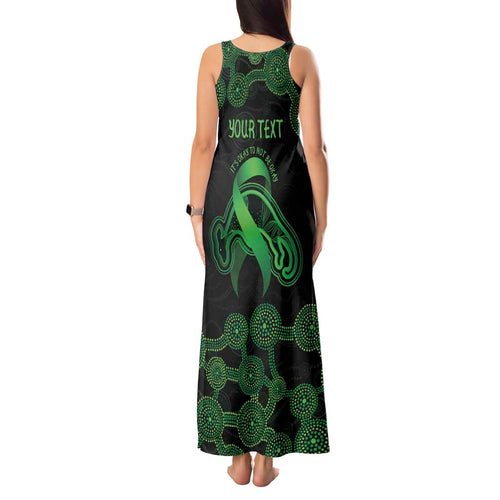 Green Kangaroo Ribbon Aboriginal Personalised Tank Maxi Dress Depression Awareness