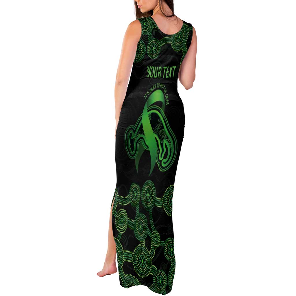 Green Kangaroo Ribbon Aboriginal Personalised Tank Maxi Dress Depression Awareness