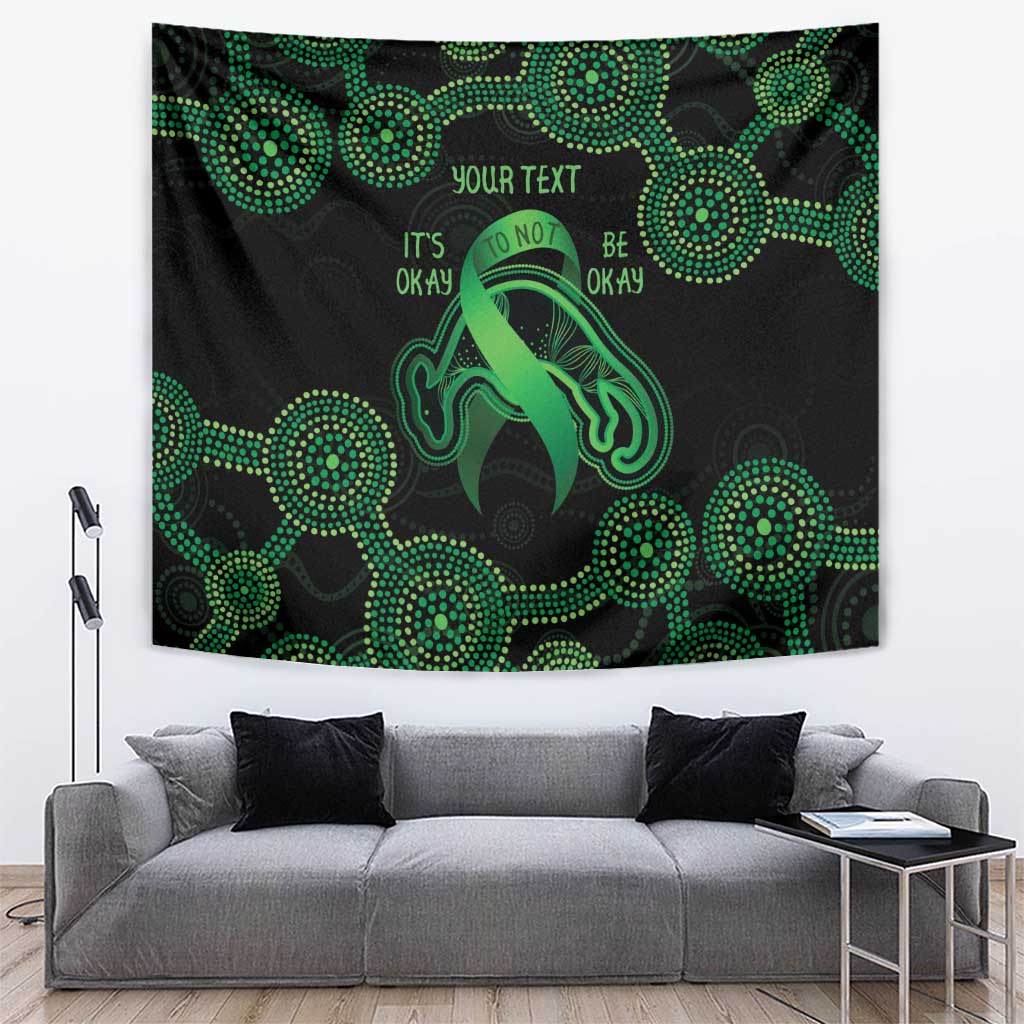 Green Kangaroo Ribbon Aboriginal Personalised Tapestry Depression Awareness