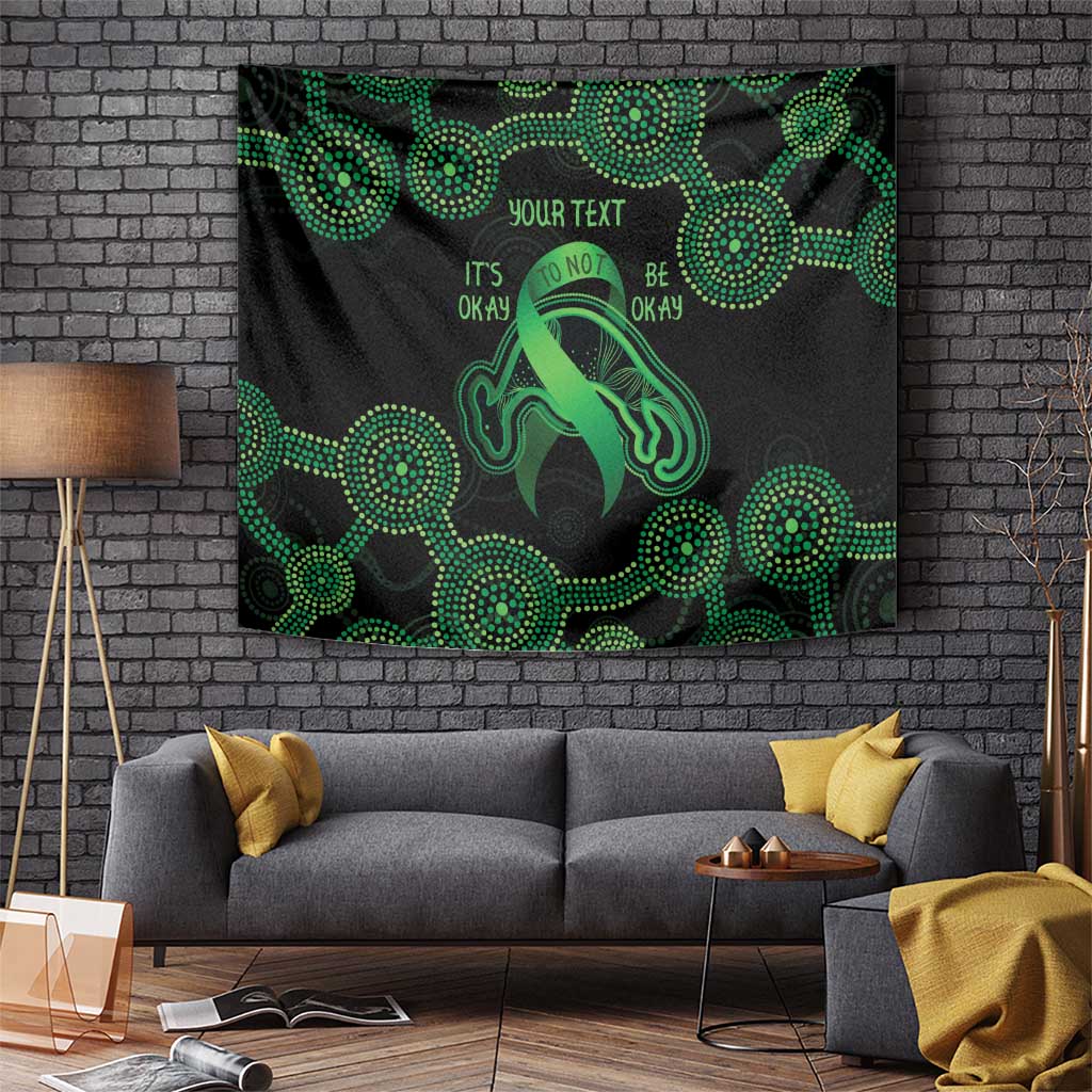 Green Kangaroo Ribbon Aboriginal Personalised Tapestry Depression Awareness